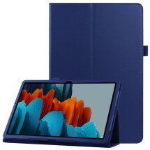 Чехол Deexe Folder Style для Samsung Galaxy Tab S7 Plus (T970/975) / S8 Plus (T800/806) - Dark Blue: фото 1 из 7