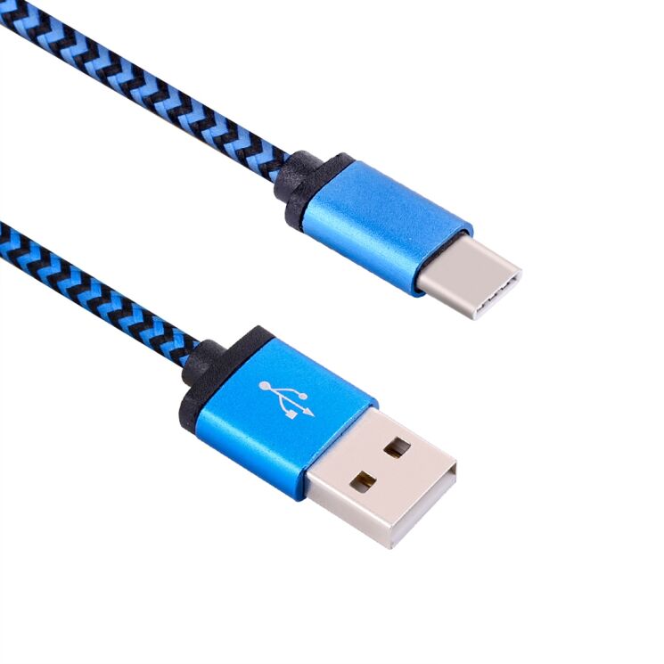 Дата-кабель UniCase Type-C Woven Style - Blue: фото 1 из 2