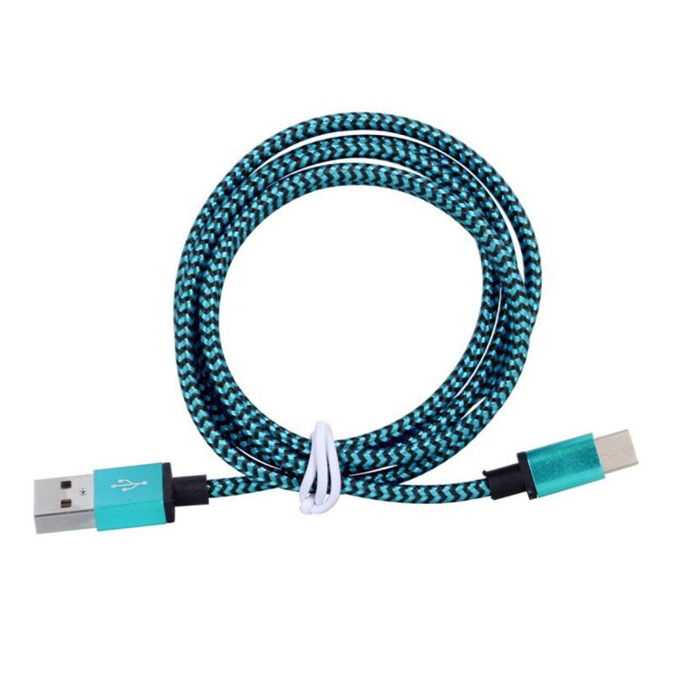 Дата-кабель UniCase Type-C Woven Style - Blue: фото 2 из 2