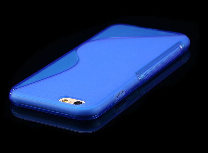 Силиконовый чехол Deexe S Line для iPhone 6/6s - Blue: фото 6 из 8