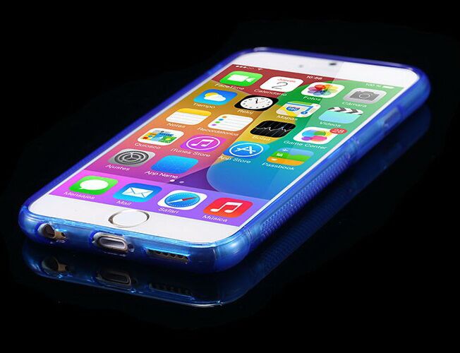 Силиконовый чехол Deexe S Line для iPhone 6/6s - Blue: фото 4 из 8