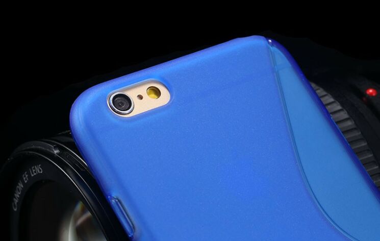 Силиконовый чехол Deexe S Line для iPhone 6/6s - Blue: фото 8 из 8