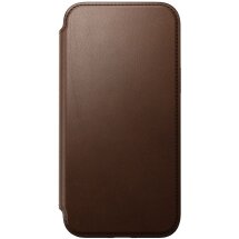 Защитный чехол Nomad Modern Leather Folio для Apple iPhone 15 Plus - Brown: фото 1 из 12