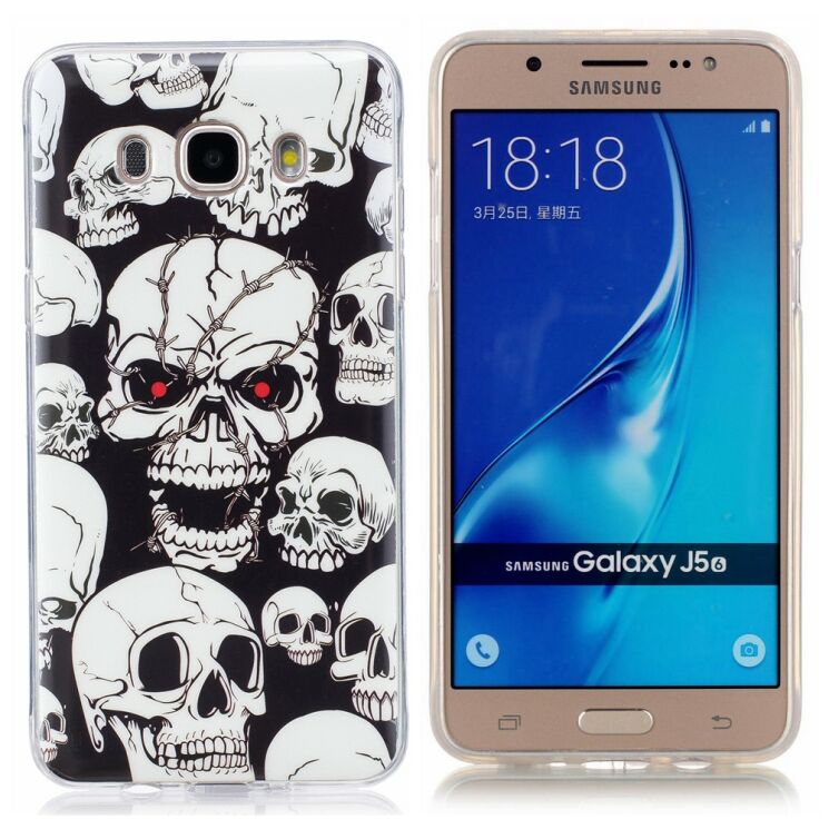 Силиконовый (TPU) чехол Deexe LumiCase Samsung Galaxy J5 2016 (J510) - Mystique Skulls: фото 2 из 7