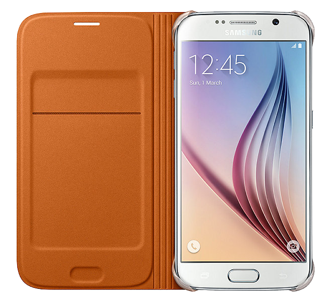 Чехол Flip Wallet PU для Samsung S6 (G920) EF-WG920PLEGRU - Orange: фото 2 из 8
