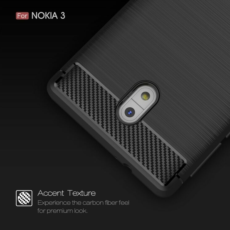 Защитный чехол UniCase Carbon для Nokia 3 - Grey: фото 5 из 10