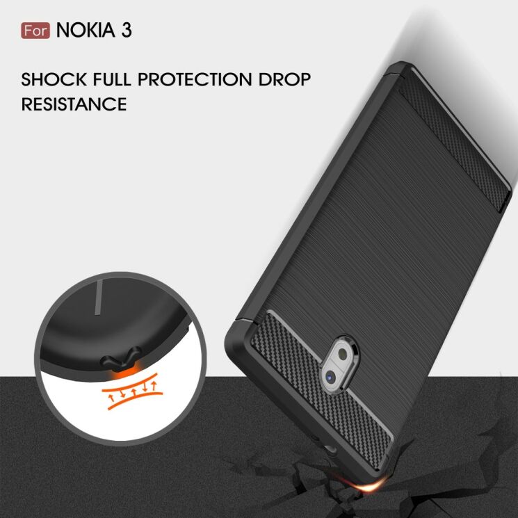 Защитный чехол UniCase Carbon для Nokia 3 - Black: фото 7 из 10