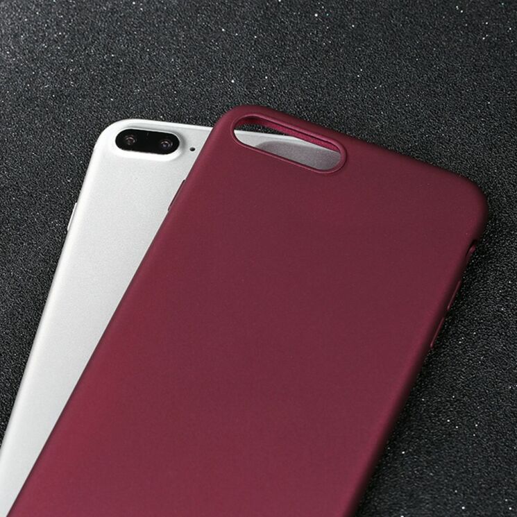 Силиконовый (TPU) чехол X-LEVEL Matte для iPhone 7 Plus / iPhone 8 Plus - Wine Red: фото 4 из 14