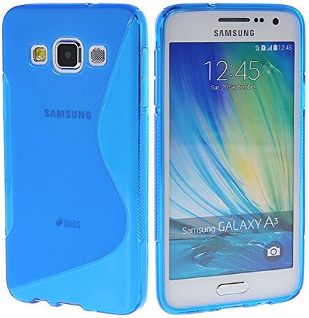 Силиконовая накладка Deexe S Line для Samsung Galaxy A3 (A300) - Blue: фото 1 з 6