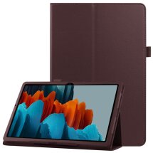 Чехол Deexe Folder Style для Samsung Galaxy Tab S7 Plus (T970/975) / S8 Plus (T800/806) - Coffee: фото 1 из 7