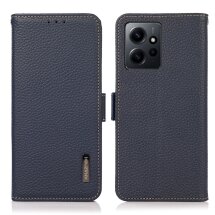 Чехол-книжка KHAZNEH Leather Case для Xiaomi Redmi Note 12 - Blue: фото 1 из 8