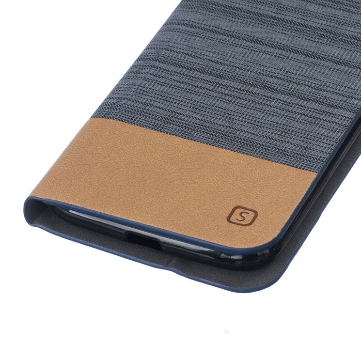Чохол UniCase Cross Texture для Motorola Moto G4/G4 Plus - Dark Gray: фото 5 з 8