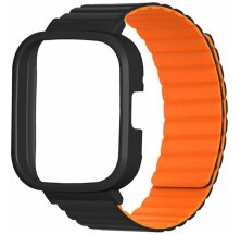 Ремінець Deexe Magnetic Band для Xiaomi Redmi Watch 3 - Black / Orange: фото 1 з 3