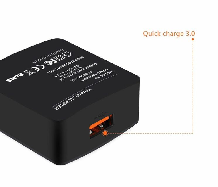 Сетевое зарядное устройство AMORUS K6 Quick Charge + кабель MicroUSB: фото 7 из 8
