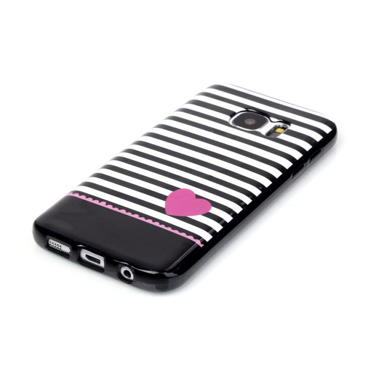 Силиконовая накладка Deexe Black Style для Samsung Galaxy S7 (G930) - White Stripes: фото 2 з 4