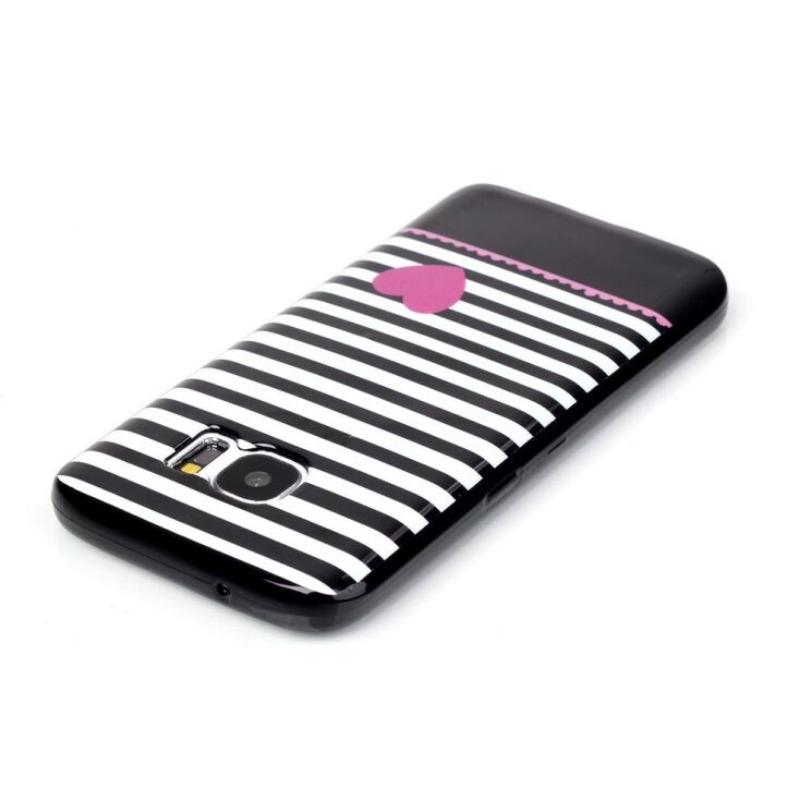 Силиконовая накладка Deexe Black Style для Samsung Galaxy S7 (G930) - White Stripes: фото 3 из 4