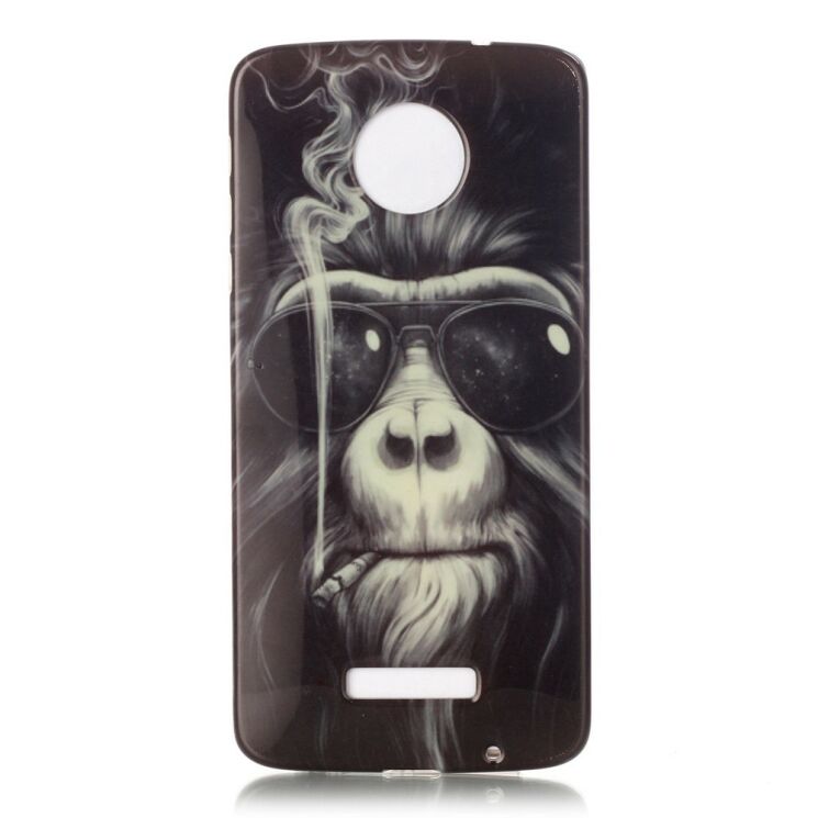 Силиконовый чехол Deexe Life Style для Motorola Moto Z Force - Smoking Monkey: фото 1 из 3