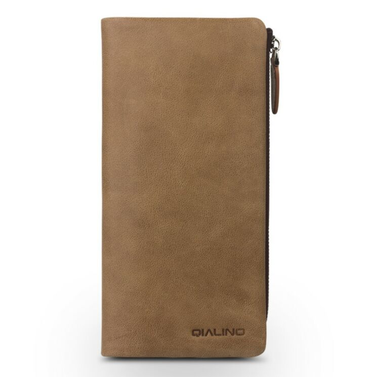 Кожаный чехол-портмоне QIALINO Clutch Bag - Khaki: фото 2 из 18