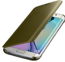 Чехол Clear View Cover для Samsung Galaxy S6 edge (G925) EF-ZG925BBEGRU - Gold: фото 1 из 8