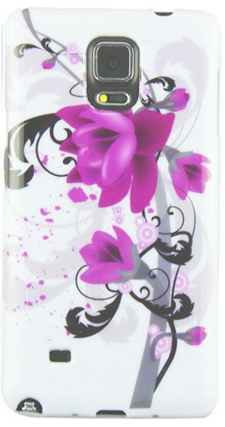 Силиконовая накладка Deexe Flower Pattern для Samsung Galaxy Note 4 (N910) - Purple Flower: фото 1 из 4