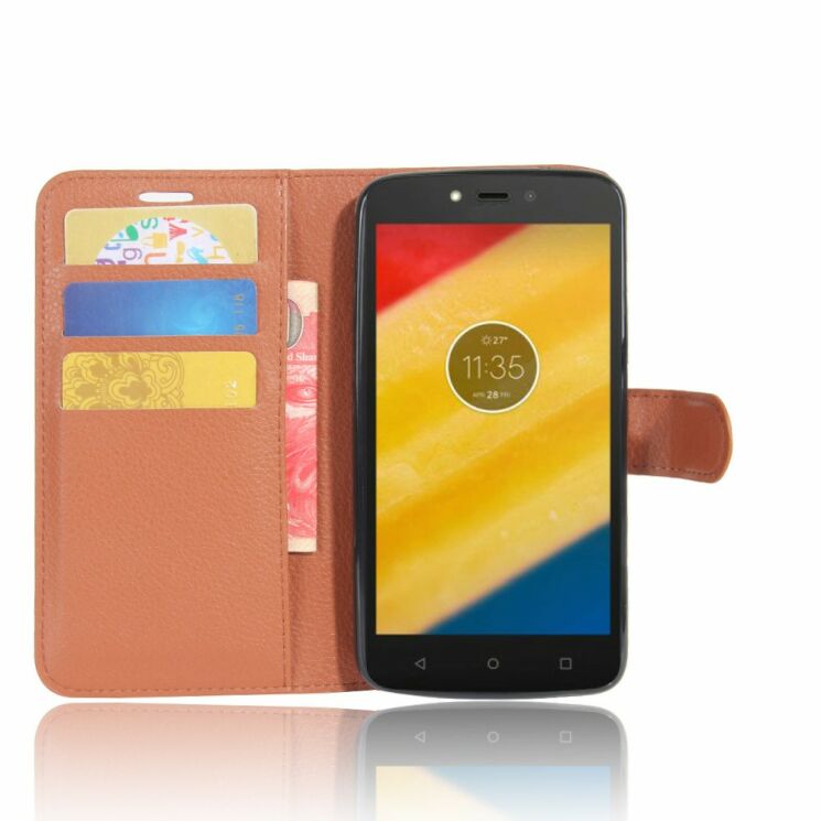 Чохол-книжка Deexe Wallet Style для Motorola Moto C Plus - Brown: фото 4 з 6