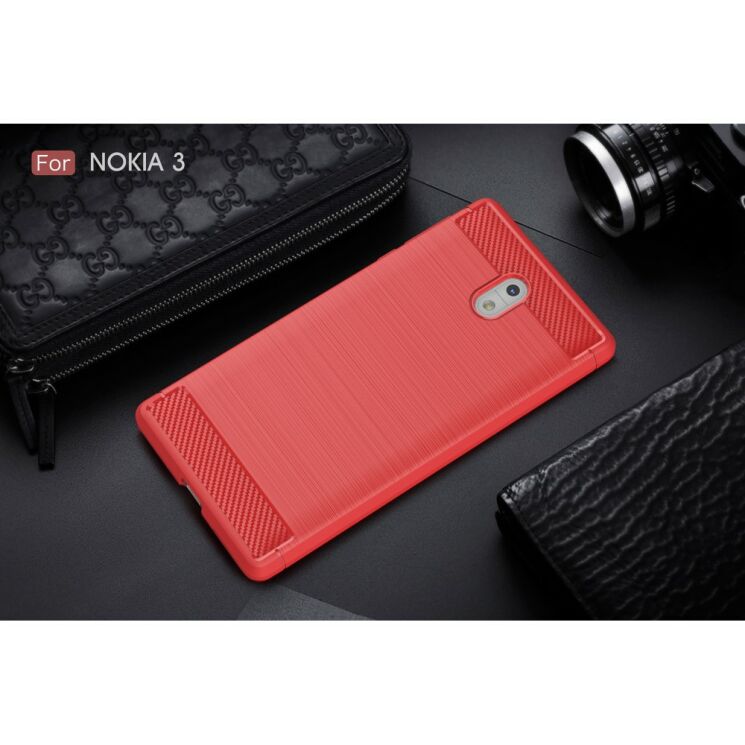 Захисний чохол UniCase Carbon для Nokia 3 - Red: фото 2 з 10