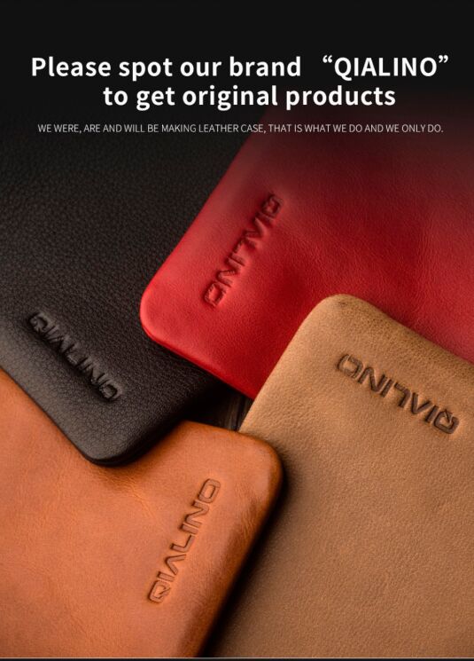 Кожаный чехол-портмоне QIALINO Clutch Bag - Khaki: фото 11 из 18