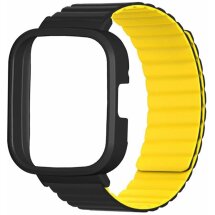 Ремінець Deexe Magnetic Band для Xiaomi Redmi Watch 3 - Black / Yellow: фото 1 з 3