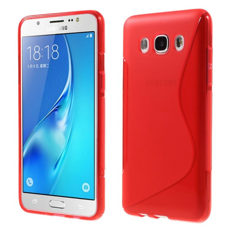 Силиконовая накладка Deexe S Line для Samsung Galaxy J7 2016 (J710) - Red: фото 1 из 5