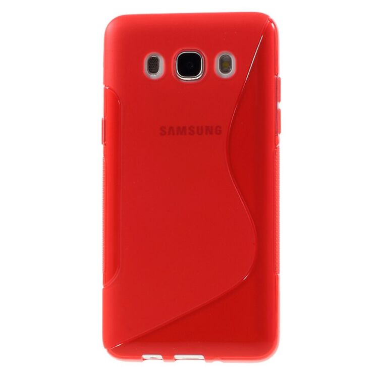 Силиконовая накладка Deexe S Line для Samsung Galaxy J7 2016 (J710) - Red: фото 2 из 5