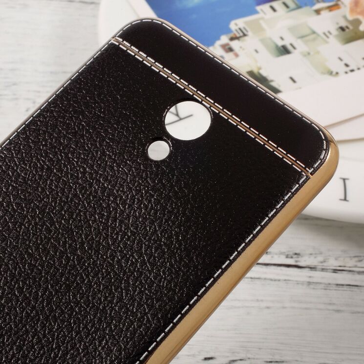 Силиконовый (TPU) чехол Deexe Leather Skin для Meizu M5 - Black: фото 4 из 5