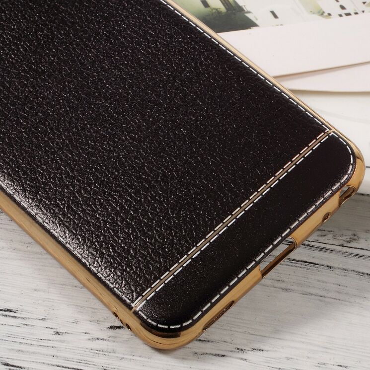 Силиконовый (TPU) чехол Deexe Leather Skin для Meizu M5 - Black: фото 5 из 5