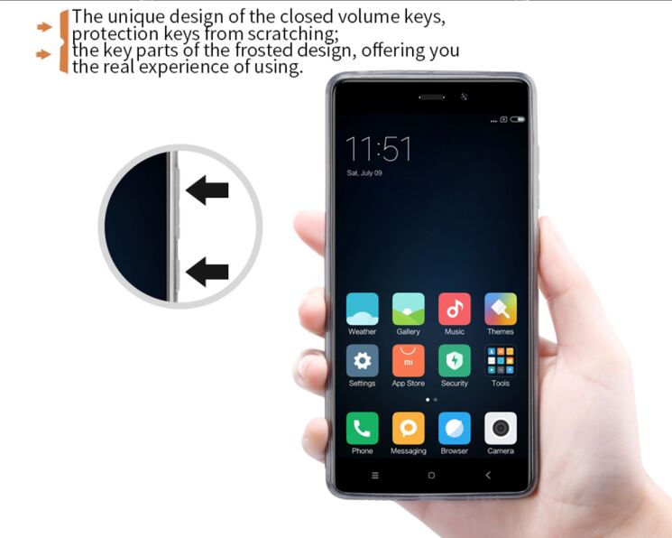Силиконовый (TPU) чехол NILLKIN Nature для Xiaomi Redmi 4 - Transparent: фото 9 из 13