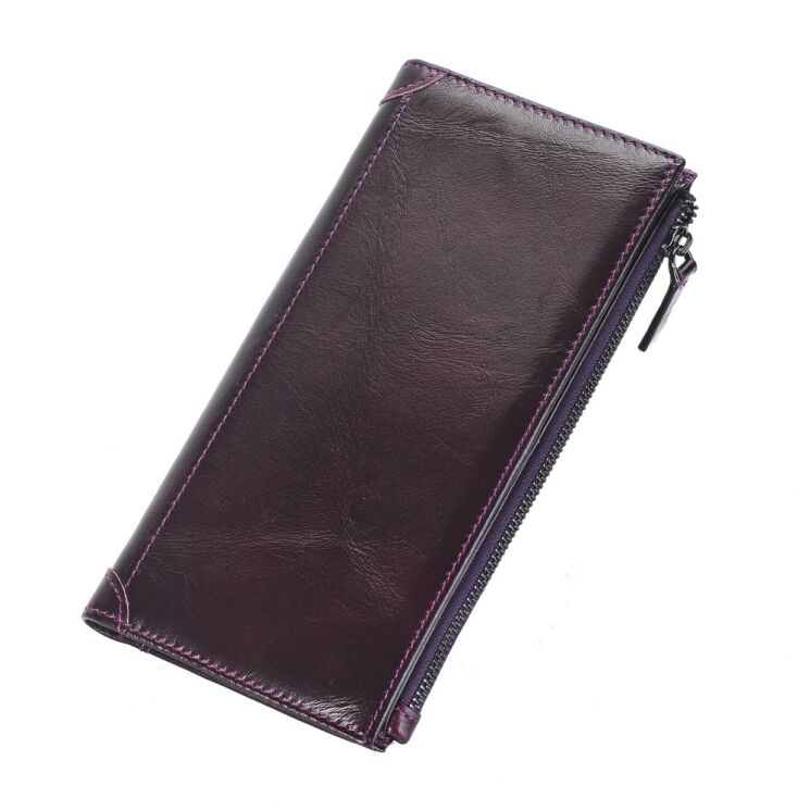 Универсальный кожаный чехол-портмоне UniCase Leather Pouch - Violet: фото 3 из 5