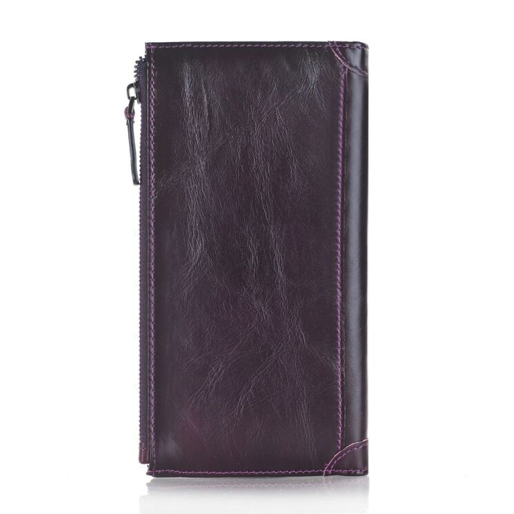 Универсальный кожаный чехол-портмоне UniCase Leather Pouch - Violet: фото 4 из 5