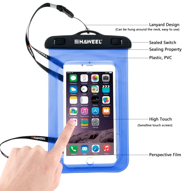 Вологозахисний чохол HAWEEL Waterproof для смартфонів - Black: фото 4 з 7