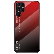 Захисний чохол Deexe Gradient Color для Samsung Galaxy S22 Ultra - Black / Red: фото 1 з 9