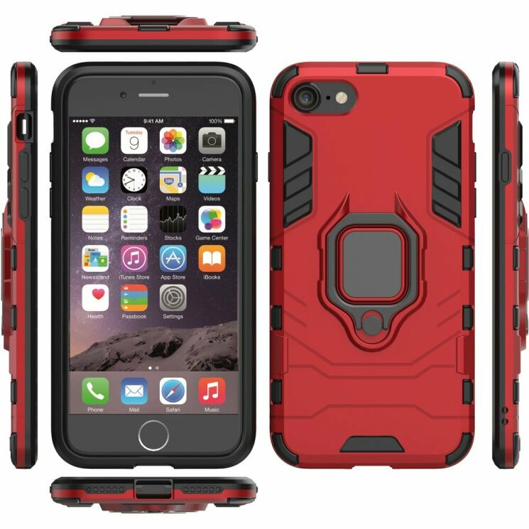 Защитный чехол Deexe Hybrid Case для Apple iPhone SE 2 / 3 (2020 / 2022) / iPhone 8 / iPhone 7 - Red: фото 5 из 7