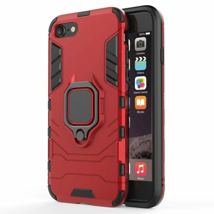 Защитный чехол Deexe Hybrid Case для Apple iPhone SE 2 / 3 (2020 / 2022) / iPhone 8 / iPhone 7 - Red: фото 4 из 7