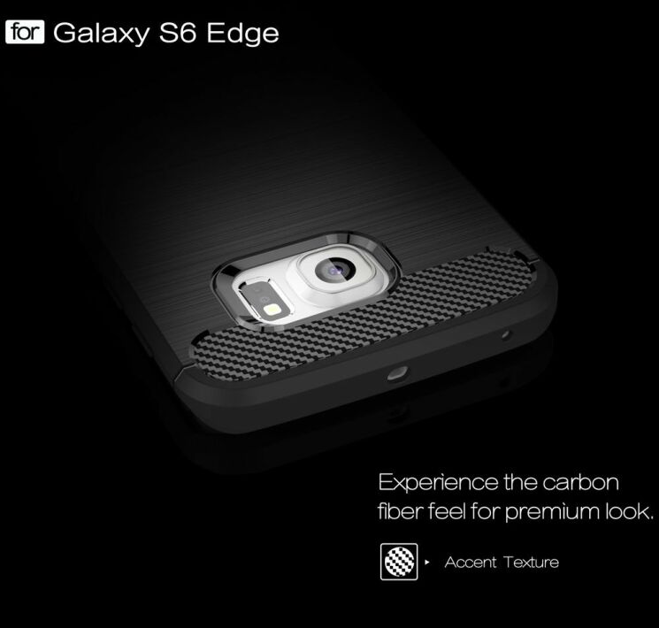 Захисний чохол UniCase Carbon для Samsung Galaxy S6 edge (G925) - Turquoise: фото 4 з 9