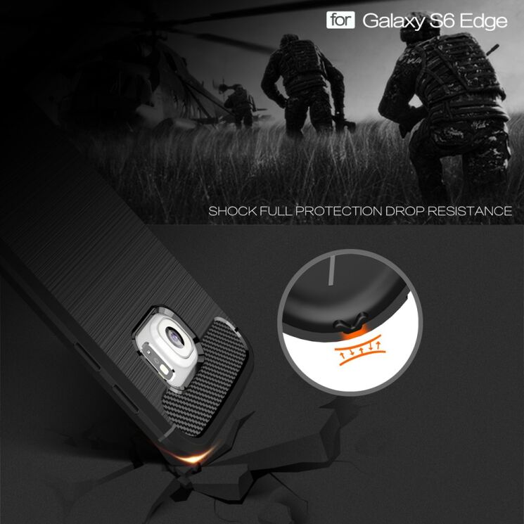 Защитный чехол UniCase Carbon для Samsung Galaxy S6 edge (G925) - Gray: фото 6 из 9