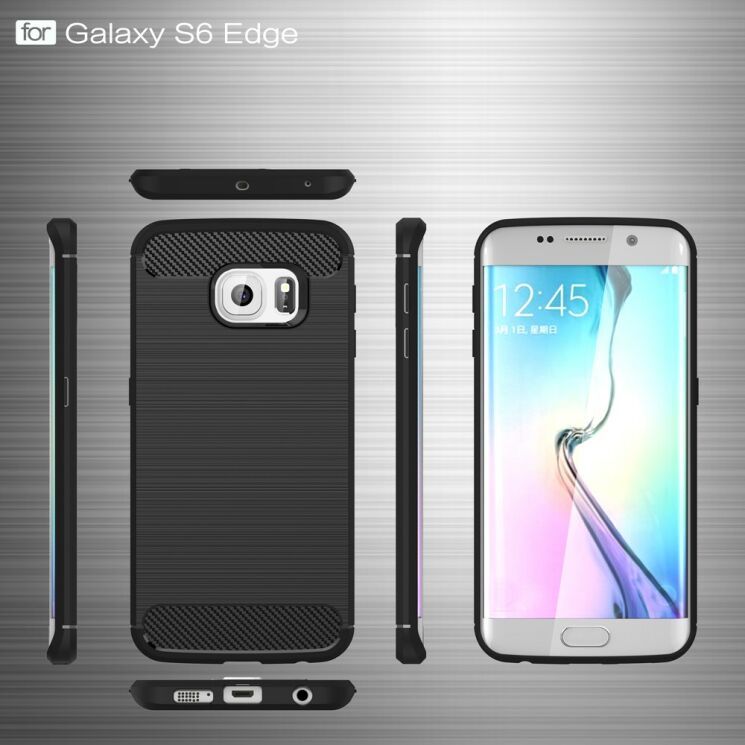 Защитный чехол UniCase Carbon для Samsung Galaxy S6 edge (G925) - Black: фото 7 из 9