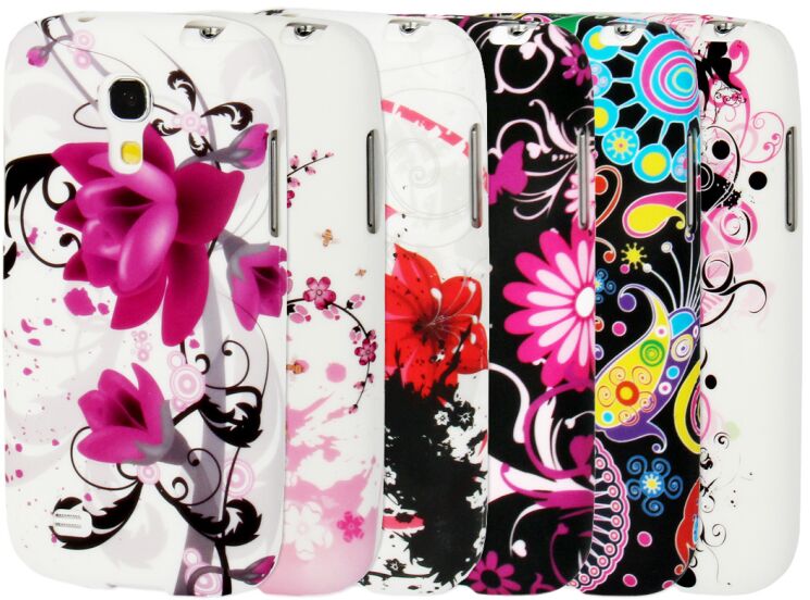 Силиконовая накладка Deexe Flower Pattern для Samsung Galaxy S4 mini (i9190) - Dancing Butterflies: фото 4 из 4