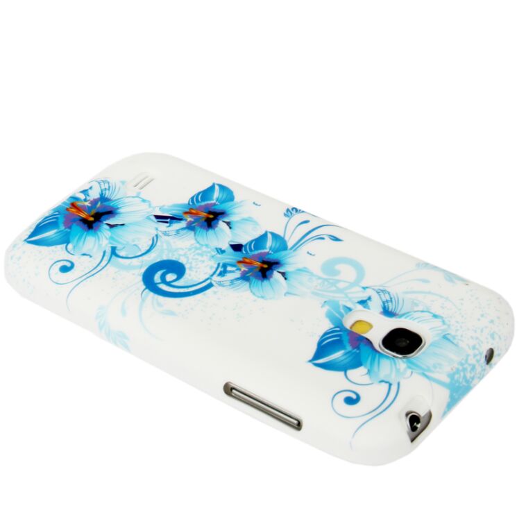 Силиконовая накладка Deexe Flower Pattern для Samsung Galaxy S4 mini (i9190) - Blue Lily: фото 3 з 4