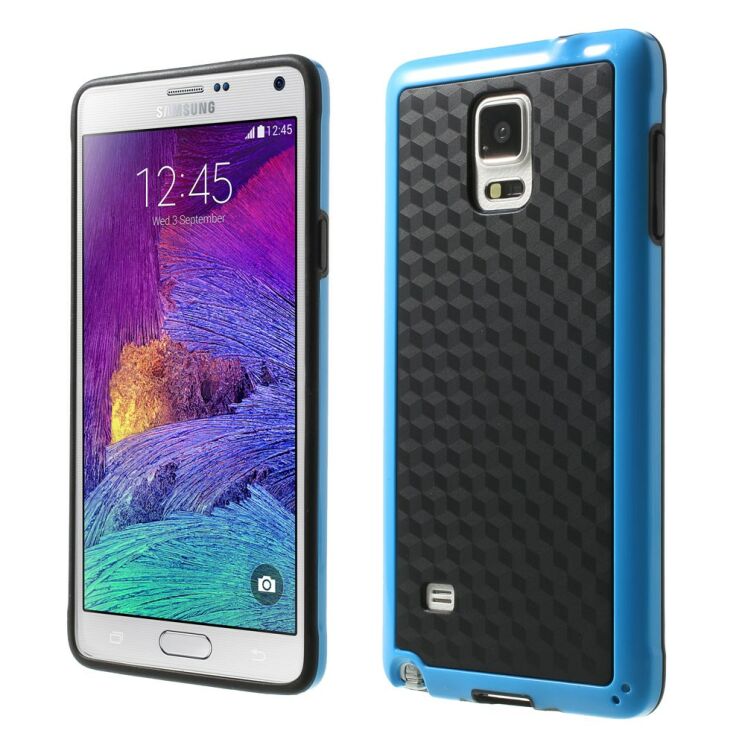 Силиконовая накладка Deexe Cube Pattern для Samsung Galaxy Note 4 - Blue: фото 1 з 7