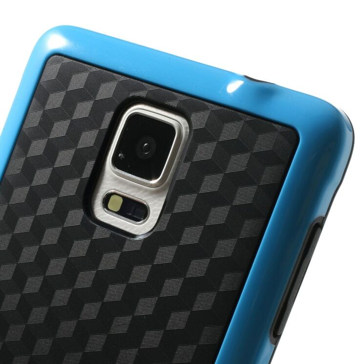 Силиконовая накладка Deexe Cube Pattern для Samsung Galaxy Note 4 - Blue: фото 5 из 7