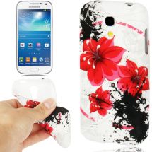 Силиконовая накладка Deexe Flower Pattern для Samsung Galaxy S4 mini (i9190) - Red Flower: фото 1 из 4