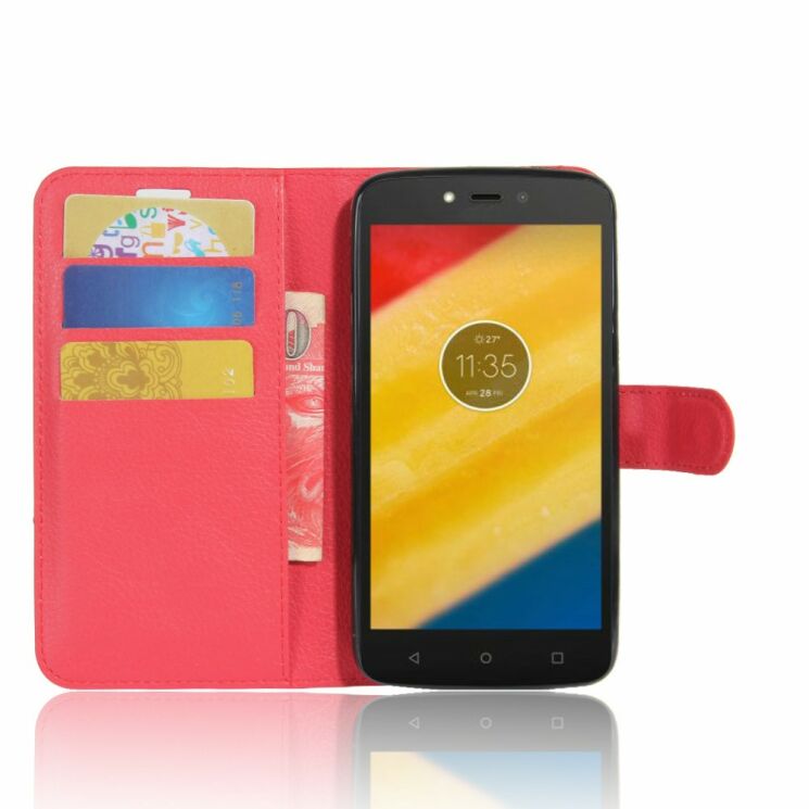 Чохол-книжка Deexe Wallet Style для Motorola Moto C Plus - Red: фото 4 з 6