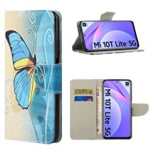 Чехол-книжка Deexe Color Wallet для Xiaomi Mi 10T Lite - Blue Butterfly: фото 1 из 7