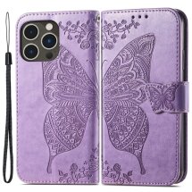 Чохол UniCase Butterfly Pattern для Apple iPhone 15 Pro - Light Purple: фото 1 з 5